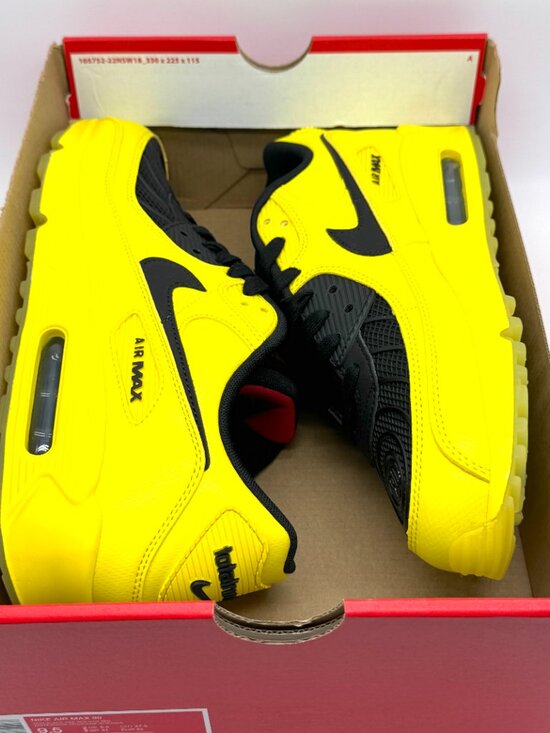 Nike Mens Air Max 90 Zest T90 Laser Shoes Yellow Sz 9.5 New Sneaker HJ0624-758